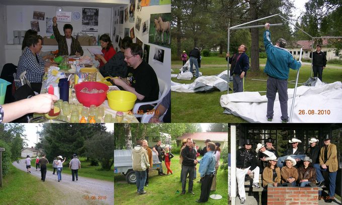 2010. Ensimmäinen Meri-Lapin Country Camp lähestyy. Talkoot menossa missä laitetaan kaikki kondikseen. Telttojen kasaus Camp alueelle. Vieraita käymässä tutkimassa paikkaa ennen festareita. Ja niin alkoi ensimmäinen Camp. Muuten vain potretissa.